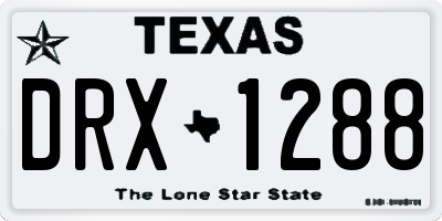 TX license plate DRX1288
