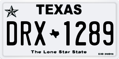 TX license plate DRX1289