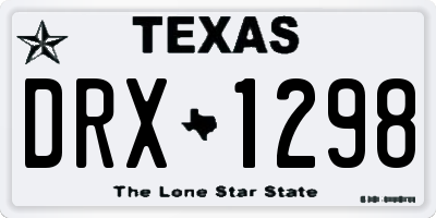 TX license plate DRX1298