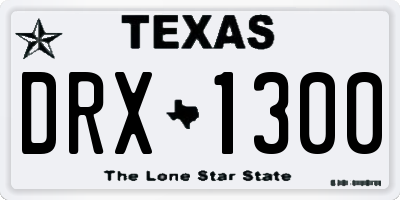 TX license plate DRX1300