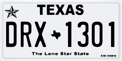 TX license plate DRX1301