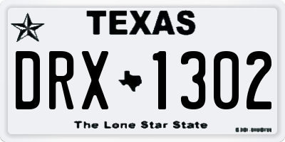 TX license plate DRX1302