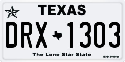 TX license plate DRX1303