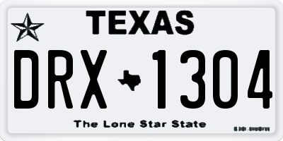 TX license plate DRX1304