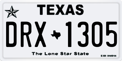 TX license plate DRX1305