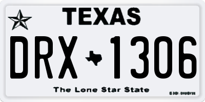 TX license plate DRX1306