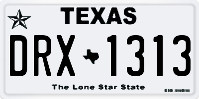 TX license plate DRX1313