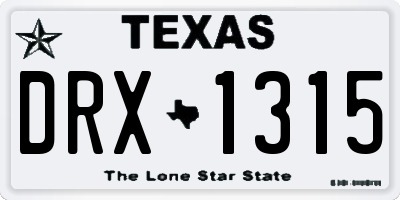 TX license plate DRX1315