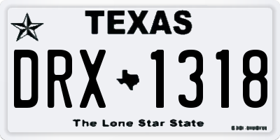 TX license plate DRX1318