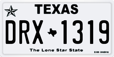 TX license plate DRX1319