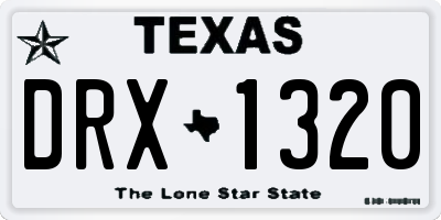 TX license plate DRX1320