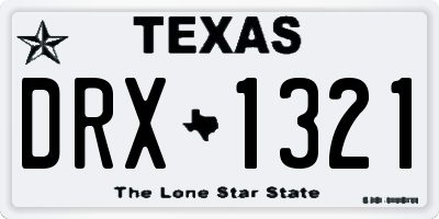 TX license plate DRX1321