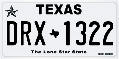 TX license plate DRX1322