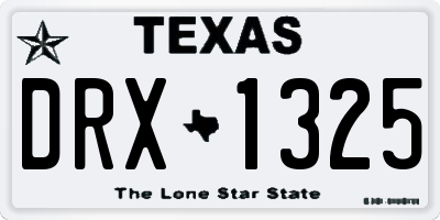 TX license plate DRX1325