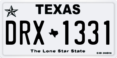 TX license plate DRX1331