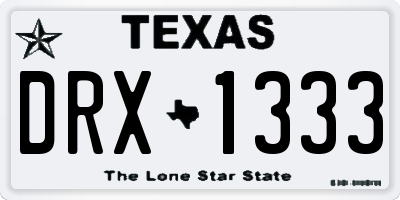 TX license plate DRX1333