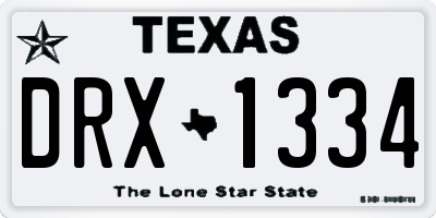 TX license plate DRX1334