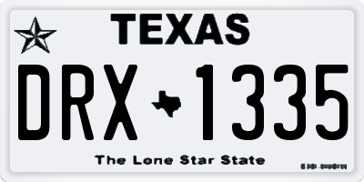 TX license plate DRX1335