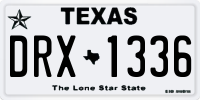 TX license plate DRX1336