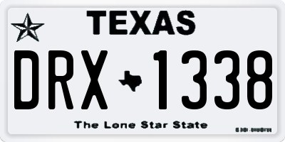 TX license plate DRX1338