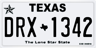 TX license plate DRX1342