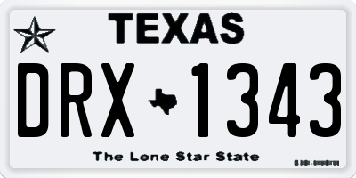 TX license plate DRX1343