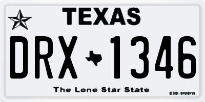 TX license plate DRX1346