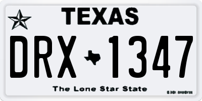 TX license plate DRX1347