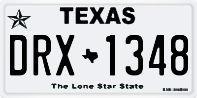 TX license plate DRX1348