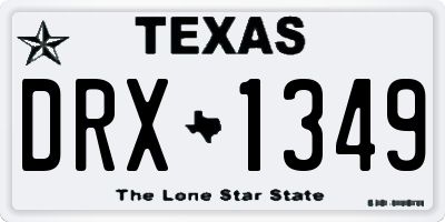 TX license plate DRX1349