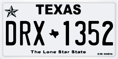 TX license plate DRX1352