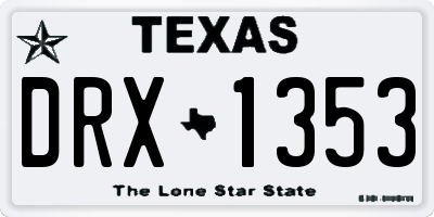 TX license plate DRX1353