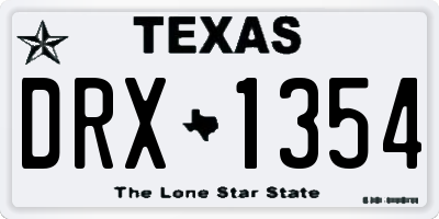 TX license plate DRX1354