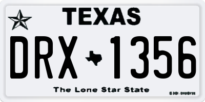 TX license plate DRX1356