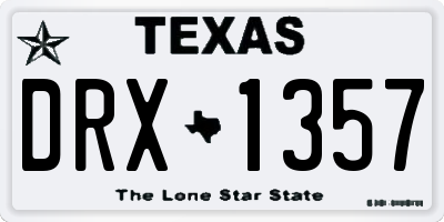 TX license plate DRX1357