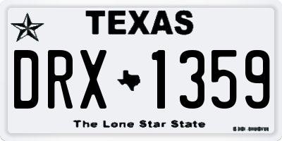 TX license plate DRX1359