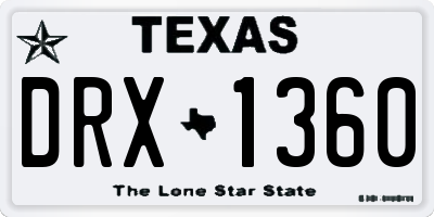 TX license plate DRX1360