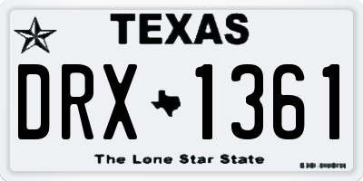 TX license plate DRX1361