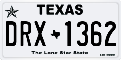 TX license plate DRX1362