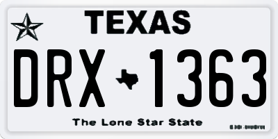 TX license plate DRX1363