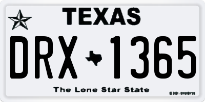 TX license plate DRX1365