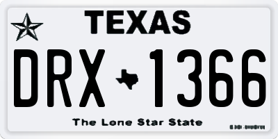 TX license plate DRX1366