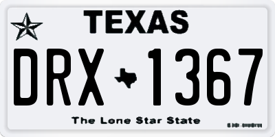 TX license plate DRX1367