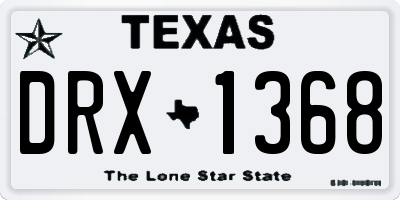 TX license plate DRX1368