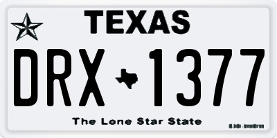 TX license plate DRX1377