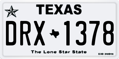 TX license plate DRX1378