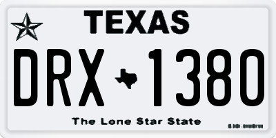 TX license plate DRX1380