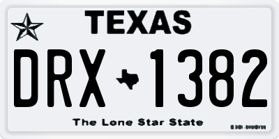 TX license plate DRX1382