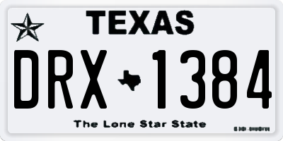 TX license plate DRX1384