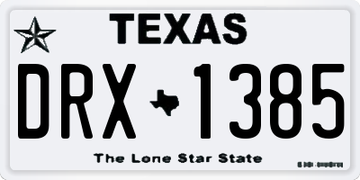 TX license plate DRX1385